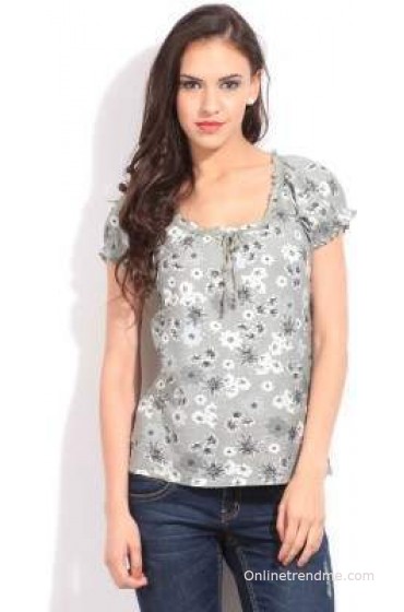 Debenhams-John Rocha Casual Short Sleeve Floral Print Women's Top